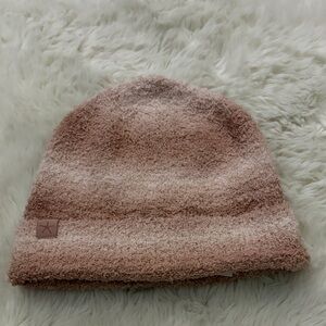 Barefoot Dreams Blush Pink Striped Cozy Beanie